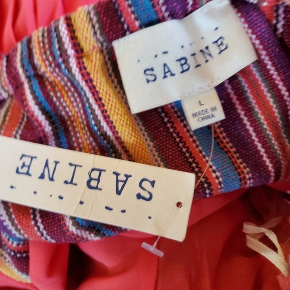 NWT Sabine Strapless Multicolored Pleated Dress. Size L - Picture 2 of 8